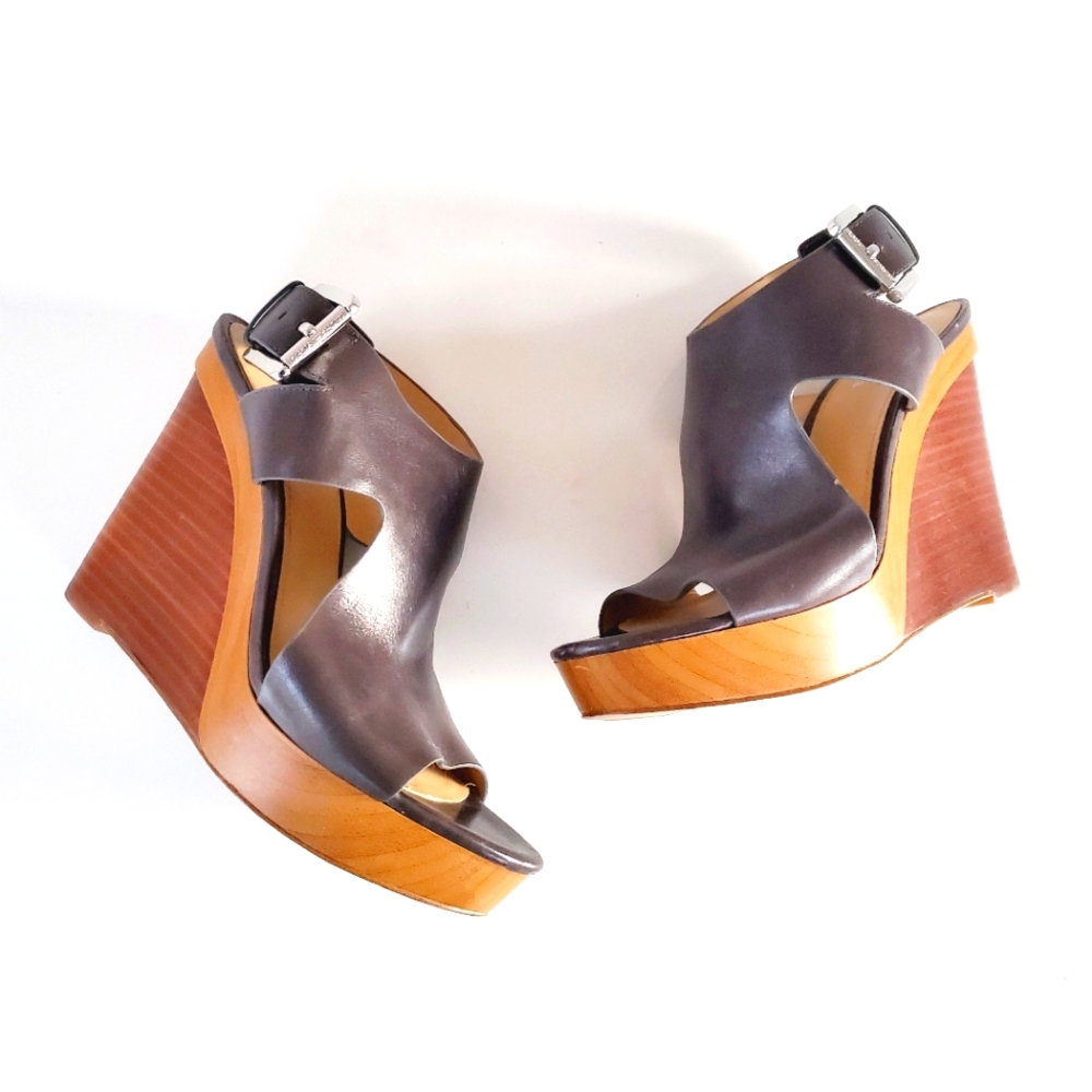 Michael Kors Shoes Josephine Wedge Wooden Platform Sandals Size 6